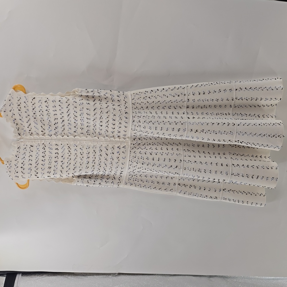 LELA ROSE Elegant White Patterned Sleeveless Dress - Picture 8 of 8